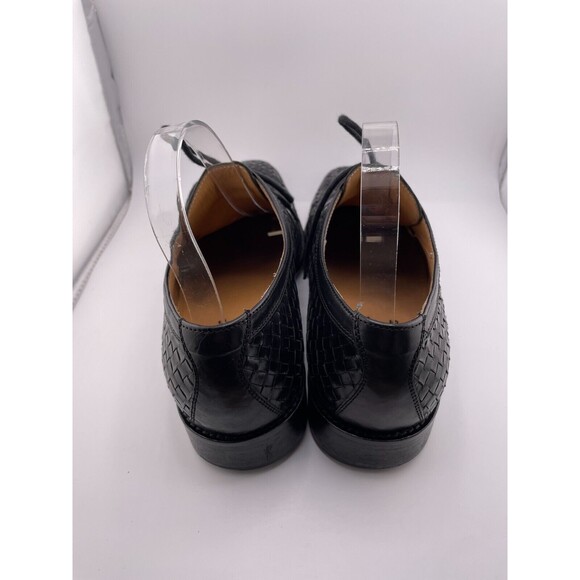 Fratelli Vero Cudio Shoe Mens Size 8.5 M Black Basketweave Lace Up Italian Shoes main image 5